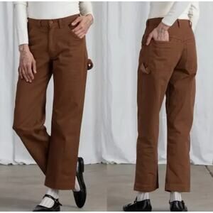 Ali Golden Cooper Brown Cotton Utility Painter Pants XS